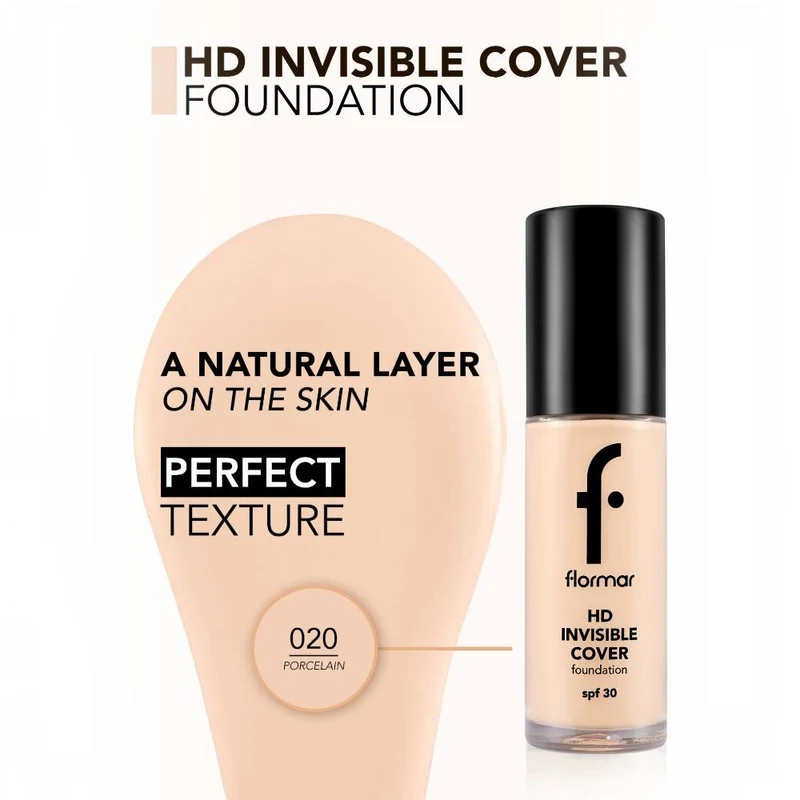 Тональный крем Flormar Invisible Cover HD Foundation New 3