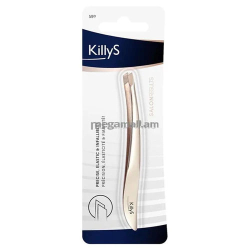 KillyS Tweezers, slant gold plated