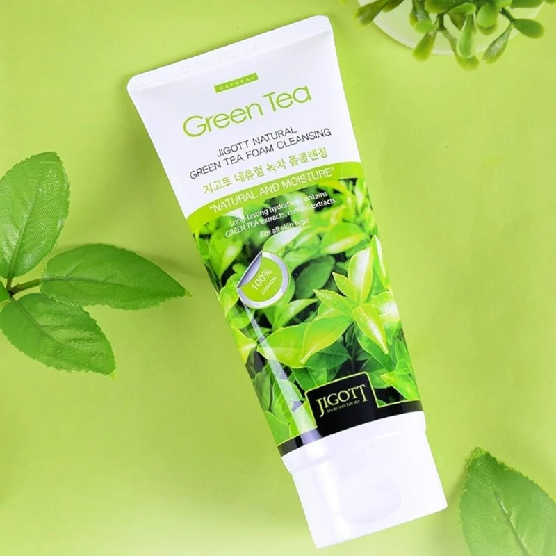 Spuma p/u curatarea fetei Jigott Natural Green Tea Foam Cleansing 180ml 2