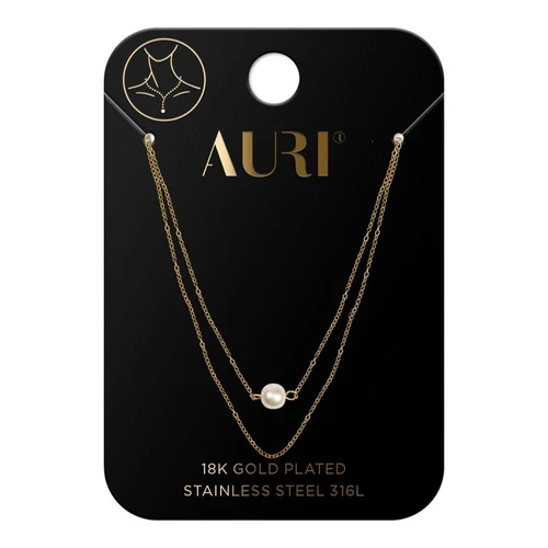 Lantisor cu pandativ AURI Double Necklace With Pearl