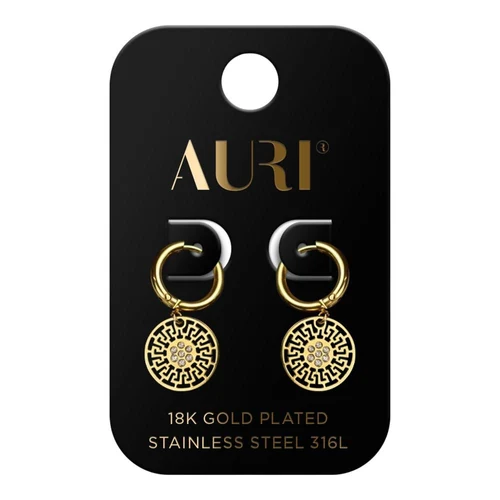 Cercei AURI Hanging Earrings With Openwork Rosettes With Zircons