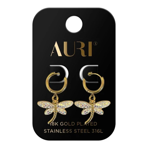 Cercei AURI Dragonfly Hanging Earrings With Zircons