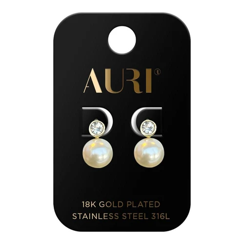 Cercei AURI Pearl Stud Earrings With Cubic Zirconia