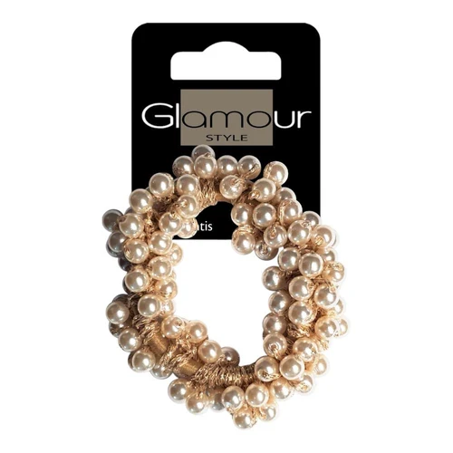 Elastic par Glamour Scrunchie With Pearls