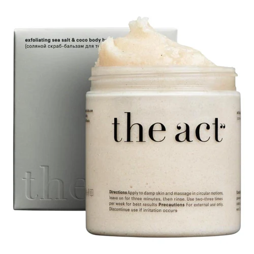 Exfoliant de corp The Act Exfoliating sea salt & coconut body balm 300 g