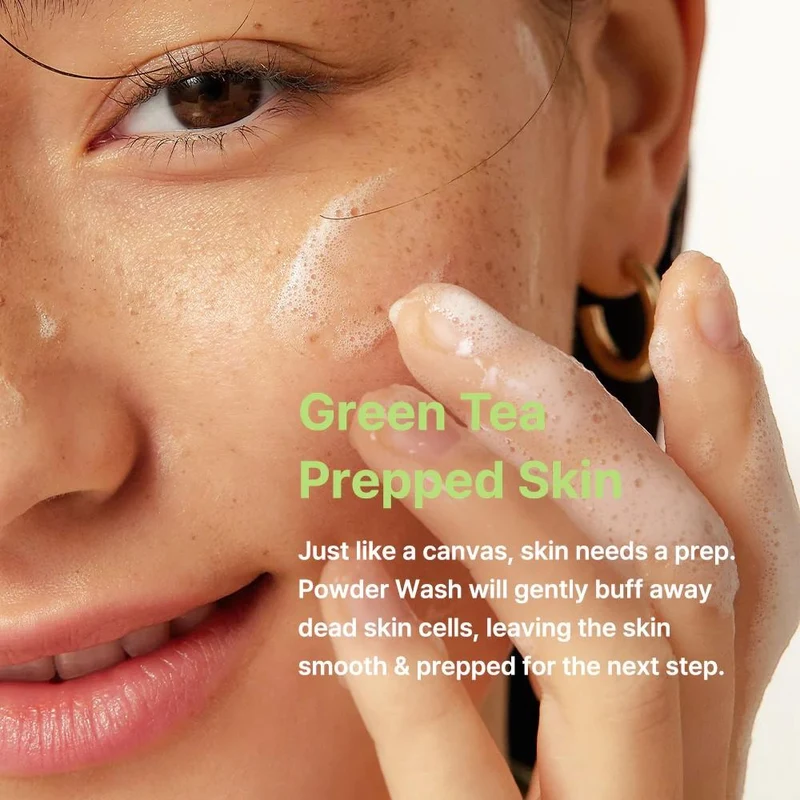 Exfoliant de fata By Wishtrend Green Tea & Enzyme Powder Wash, 110 g 3