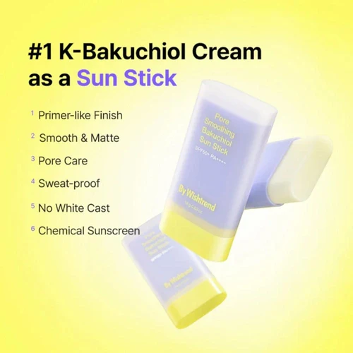 Crema cu protectie solara By Wishtrend Pore Smoothing Bakuchiol Sun Stick SPF50+ PA++++ 18 g