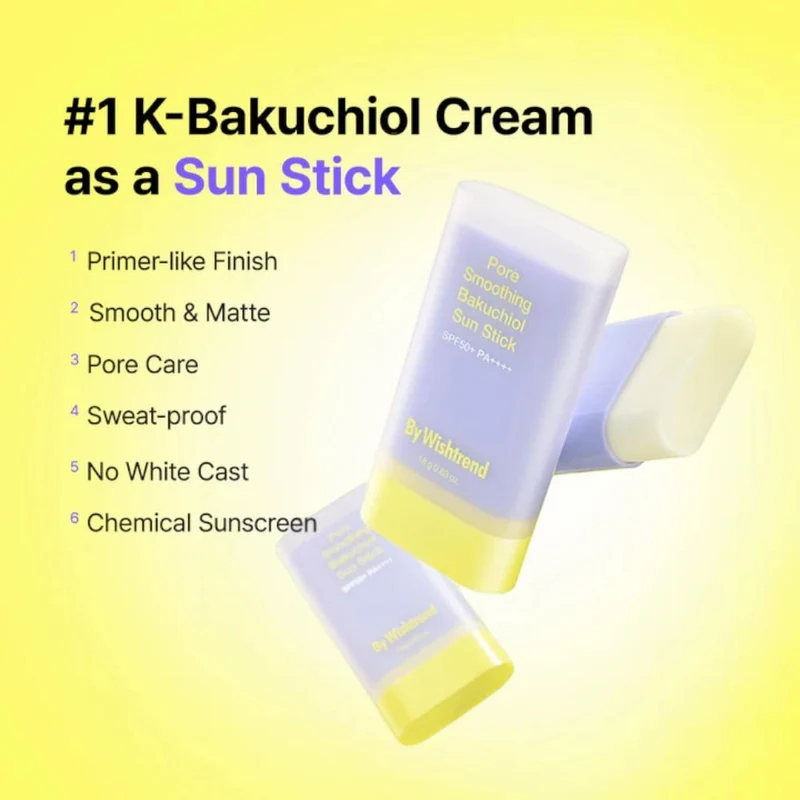 Crema cu protectie solara By Wishtrend Pore Smoothing Bakuchiol Sun Stick SPF50+ PA++++ 18 g 3