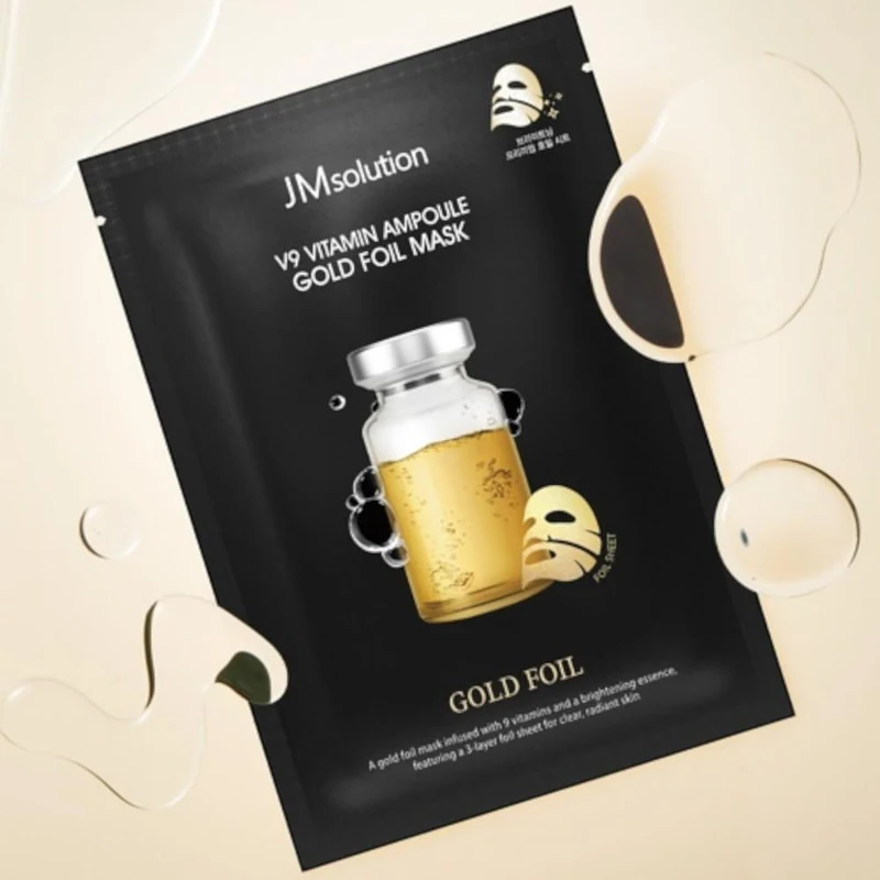Маска для лица JMsolution V9 Vitamin Ampoule Gold Foil Mask 2