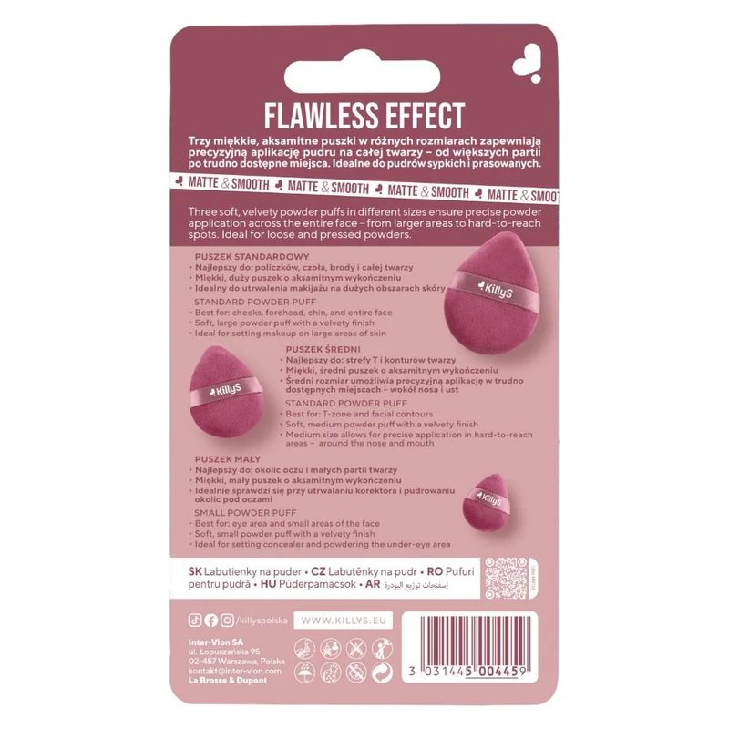Aplicator p/u machiaj KillyS Flawless Effect Makeup Puff set 3 pcs. 3