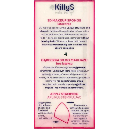 Burete aplicator pentru fond de ten KillyS 3D Makeup Sponge - Pink