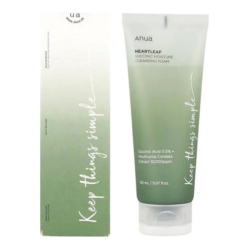 Пенка для очищения лица Anua Heartleaf Succinic Acid Moisture Cleansing Foam 150 ml