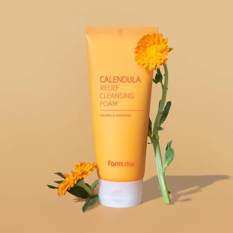 Spuma p/u curatarea fetei Farmstay Calendula Relief Cleansing Foam 180 ml 2
