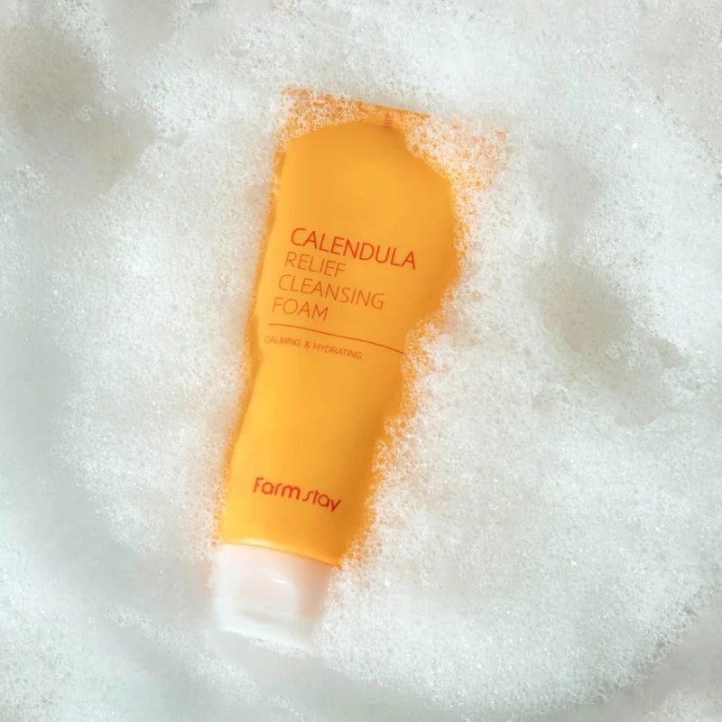 Spuma p/u curatarea fetei Farmstay Calendula Relief Cleansing Foam 180 ml 3