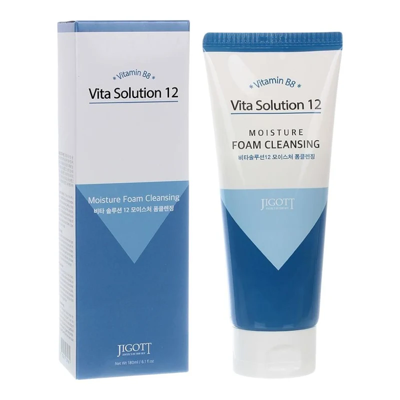 Пенка для очищения лица Jigott Vita Solution 12 Moisture Foam Cleansing 180ml 2