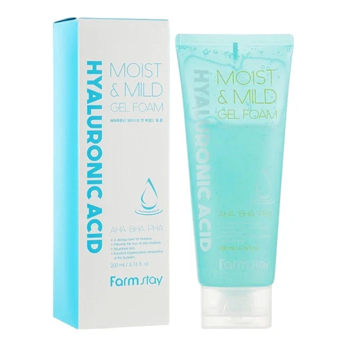 Пенка для очищения лица FarmStay Hyaluronic Acid Moist & Mild Gel Foam 200ml