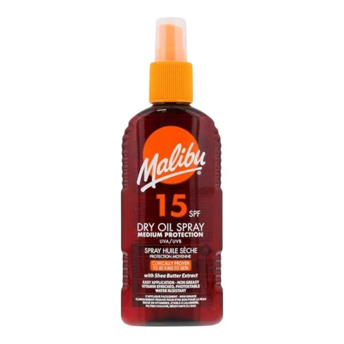 Масло для загара Malibu Dry Oil Spray SPF 15 200ml