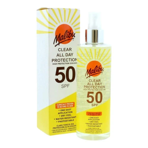 Lotiune cu protectie solara Malibu Clear Protect Spray SPF 50 250ml