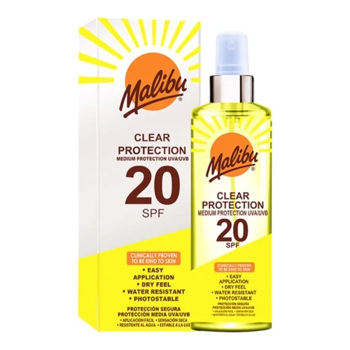 Lotiune cu protectie solara Malibu Clear Protect Spray SPF 20 250ml