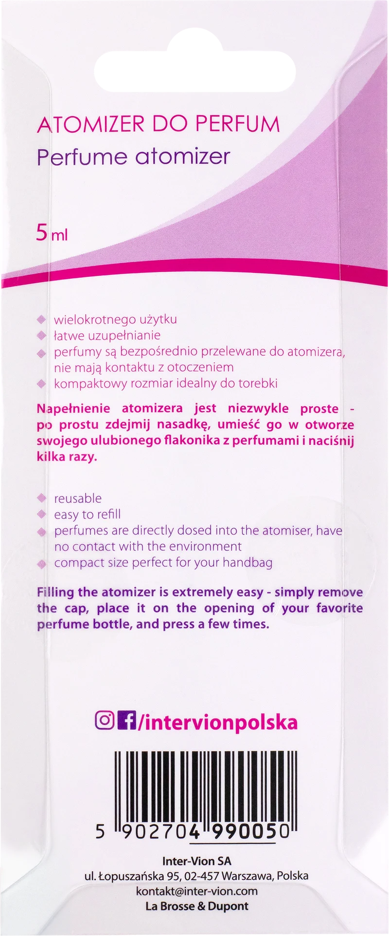 Dozator Inter‑Vion Colour Mix Perfume Atomiser 2