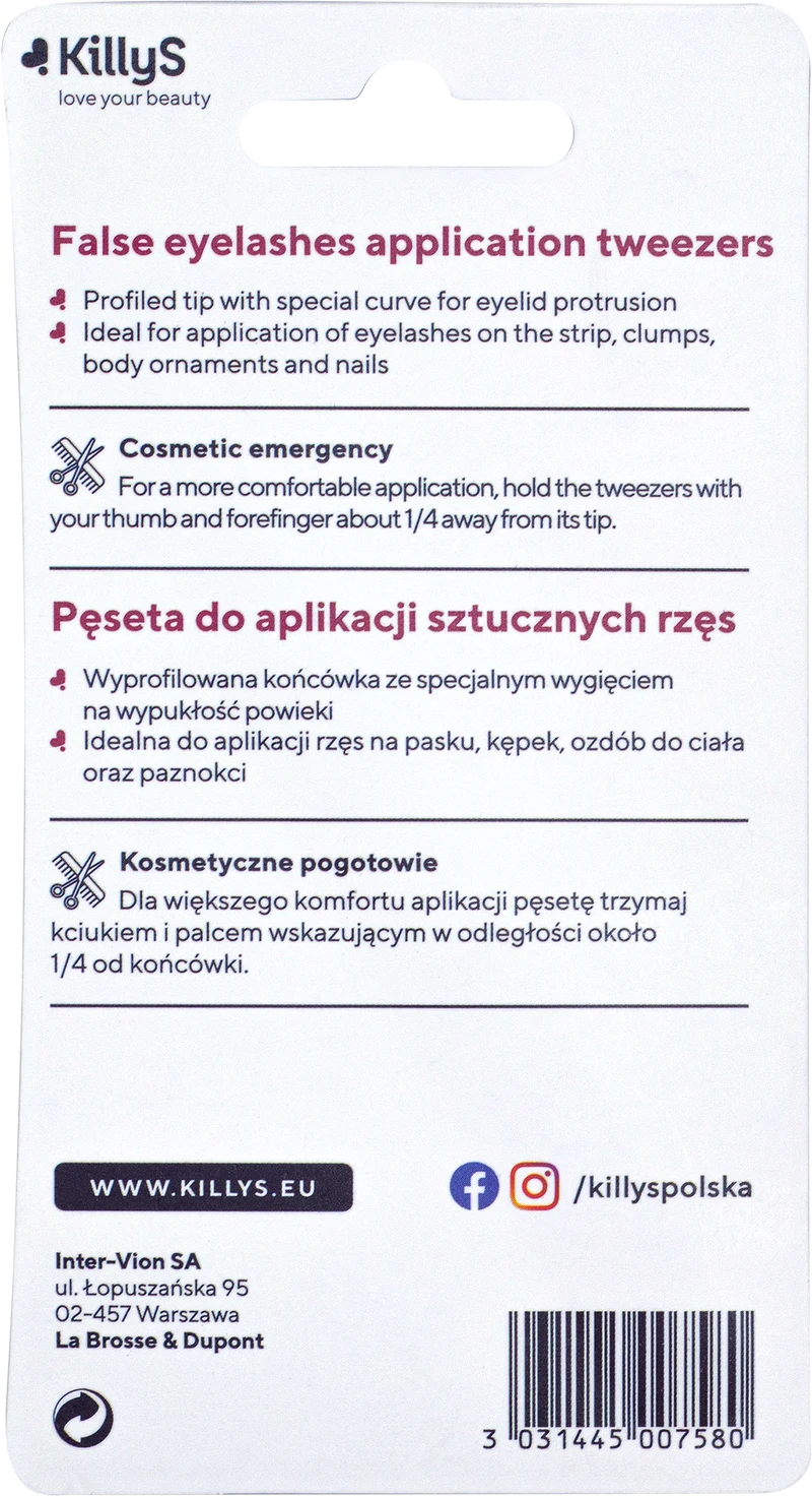 Пинцет KillyS Tweezer for False Eyelash Application 3