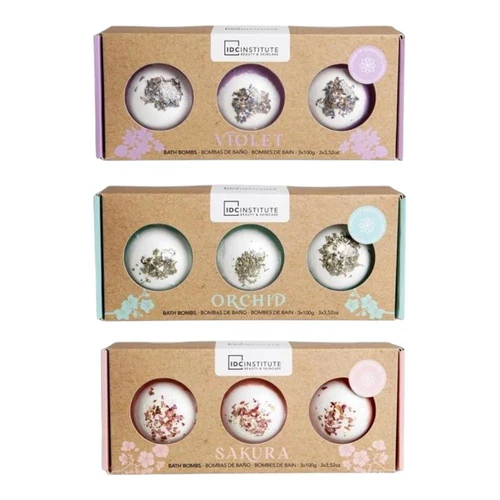 Шипучая бомба для ванны IDC Institute Zen Bath Bombs Trio Dried Flowers
