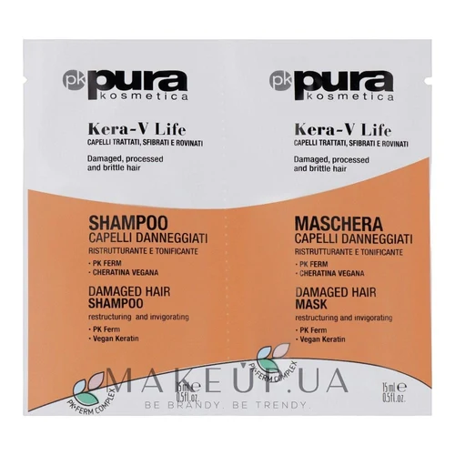 Набор для ухода за волосами Pura Kosmetica Kera-V Life Shampoo + Mask 15 ml + 15 ml