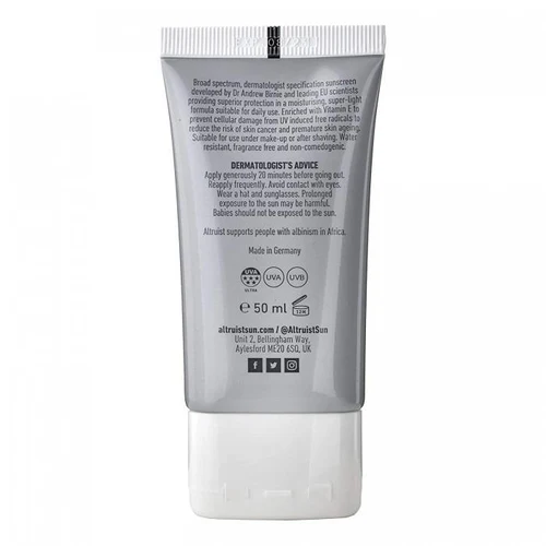 Protecție solară pentru față ALTRUIST Sunscreen Face Fluid SPF50 50 ml