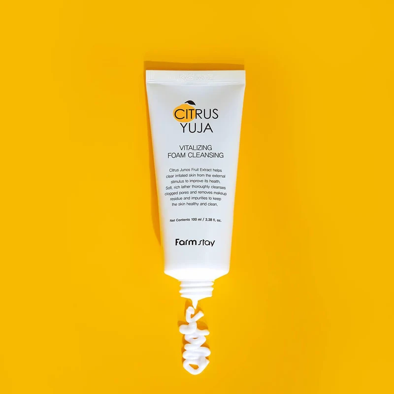 Spuma p/u curatarea fetei Farmstay Citrus Yuja Vitalizing Foam Cleanser 100ml 4