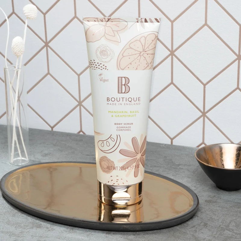 Скраб для тела Boutique Mandarin, Basil & Grapefruit Body Scrub 225g 2