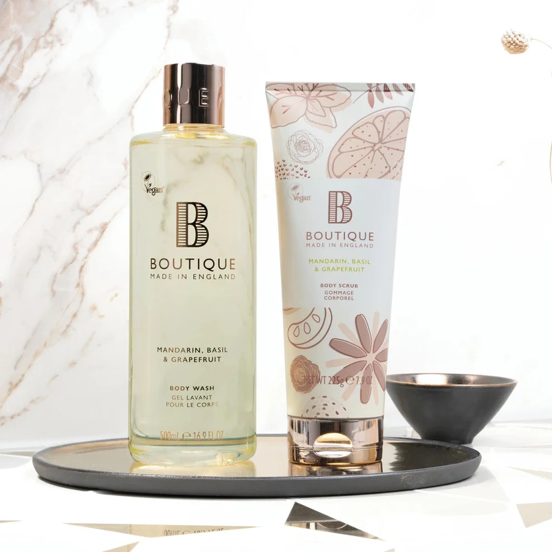 Скраб для тела Boutique Mandarin, Basil & Grapefruit Body Scrub 225g 3