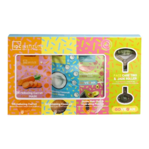 Set de ingrijire pentru fata IDC Institute Pack 1 Jade Roller + 3 Face Mask