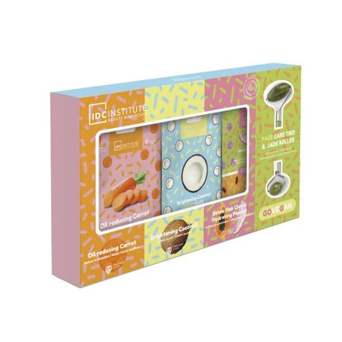 Set de ingrijire pentru fata IDC Institute Pack 1 Jade Roller + 3 Face Mask