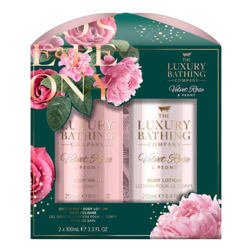 Box Cadou The Luxury Bathing Velvet Rose & Peony, Glamorous Glow Gift Set 2 pcs 100ml