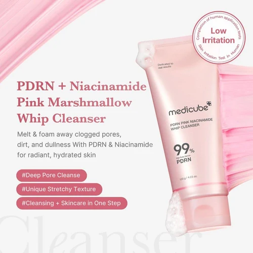 Гель для очищения лица Medicube PDRN Pink Niacinamide Whip Cleanser 120 g