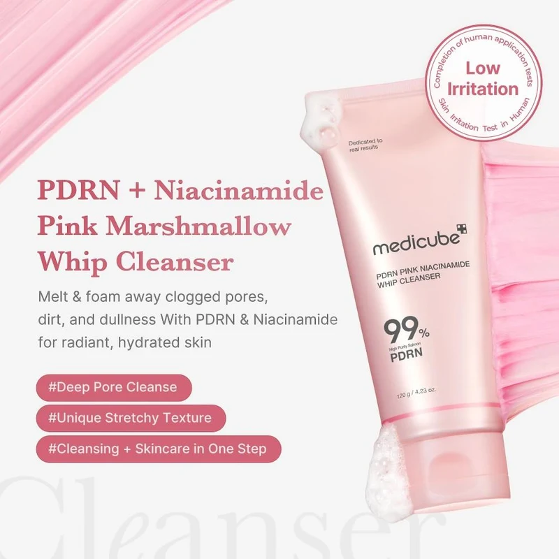Gel de curatare p/u fata Medicube PDRN Pink Niacinamide Whip Cleanser 120 g 4