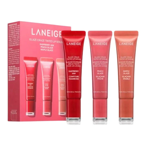Balsam de buze Laneige Glaze Craze Tinted Lip Serum Set 3 pcs