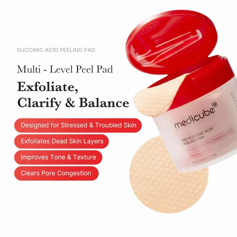 Pad-ri pentru fata Medicube Red Succinic Acid Panthenol 70 Pads 3