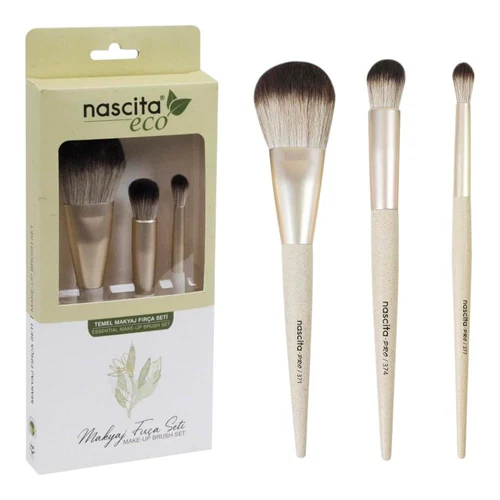 Набор кистей для макияжа Nascita Eco Recyclable Series Basic Make-up Brush Set 3 pcs