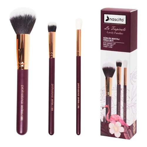Набор кистей для макияжа Nascita Daily Make-up Brush Set "La Tropicale" 3 pcs