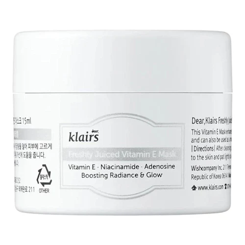 Masca de fata Dear, Klairs Freshly Juiced Vitamin E Mask 15 ml