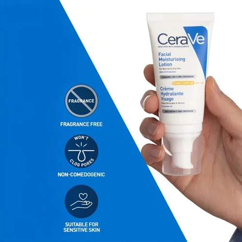 Protecție solară pentru față CeraVe AM Facial Moisturising Lotion with SPF50 52ml