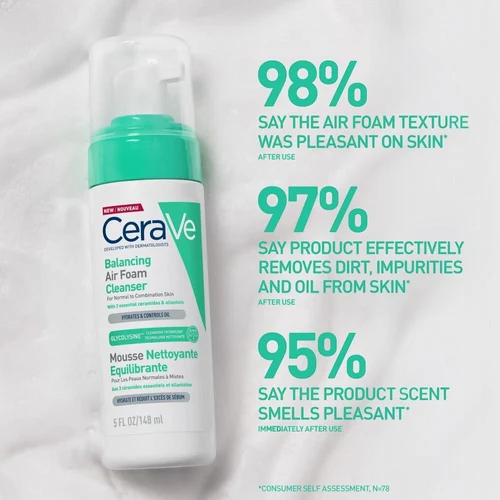 Spuma p/u curatarea fetei CeraVe Balancing Air Foam Facial Cleanser 148ml