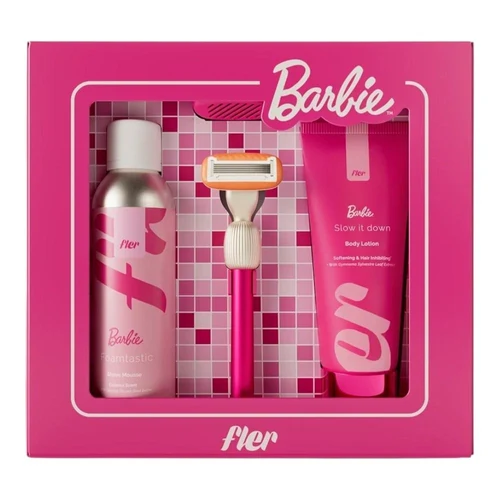 Set pentru bărbierit Fler The Razor Gift Set Pink Barbie