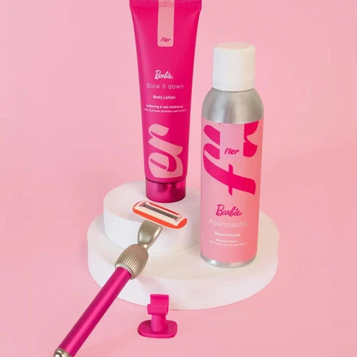Set pentru bărbierit Fler The Razor Gift Set Pink Barbie