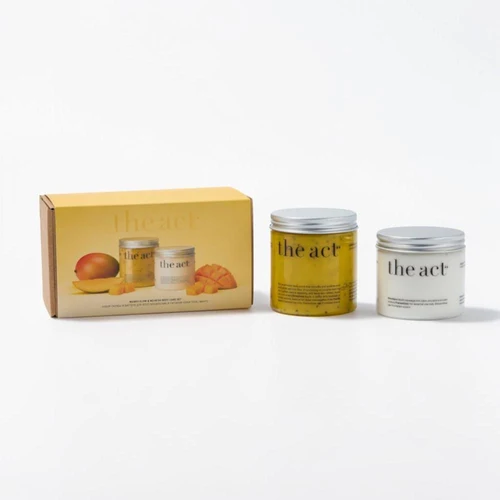 Set ingrijire p/u corp The Act Set Body Butter Exfoliating sea salt & body balm Mango