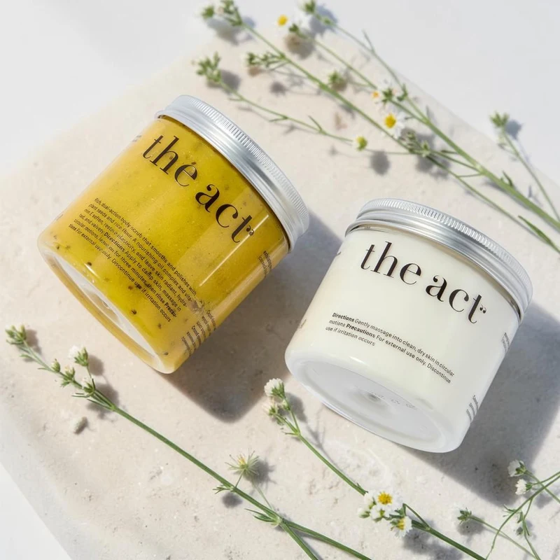 Set ingrijire p/u corp The Act Set Body Butter Exfoliating sea salt & body balm Mango 2