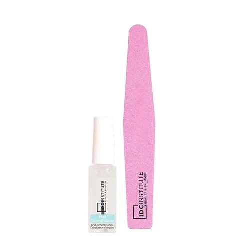 Tratament pentru unghii IDC Institute Nail Strengthener & File Set Transparent Nail Hardener & Pink Buffer