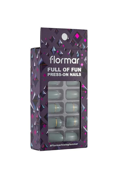 Flormar Full Of Fun Press-On Nails - 01 Grn Strps