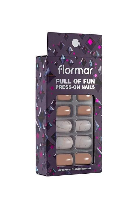 Flormar Full Of Fun Press-On Nails - 02 Beige Mar